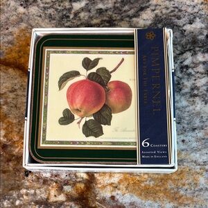 Pimpernel Hooker Fruit Coasters-Set of 6 Like new in box.
